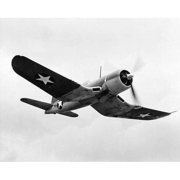 Chance Vought F4U Corsair WWII Aircraft - 24x36 Inch Glossy Laminated Aviation Poster - Stunning Detail and Bold Colors