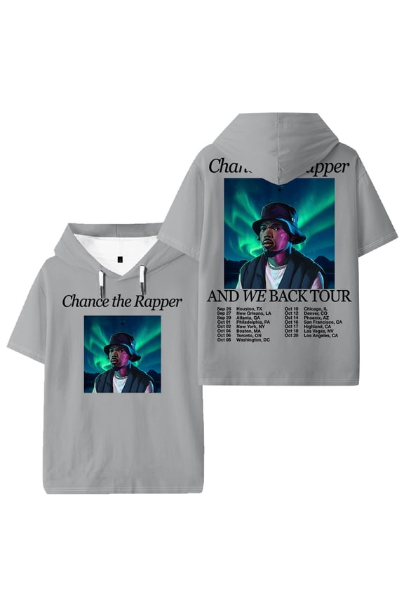 Chance the Rapper And We Back Tour 2025 Hooded T-shirt Short Sleeve Tee Women Men Outdoor Streetwear Tops