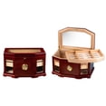 thumbnail image 1 of Chancellor Beveled Glass Cigar Humidor - High Gloss Mahogany Finish - Capacity: 300, 1 of 6