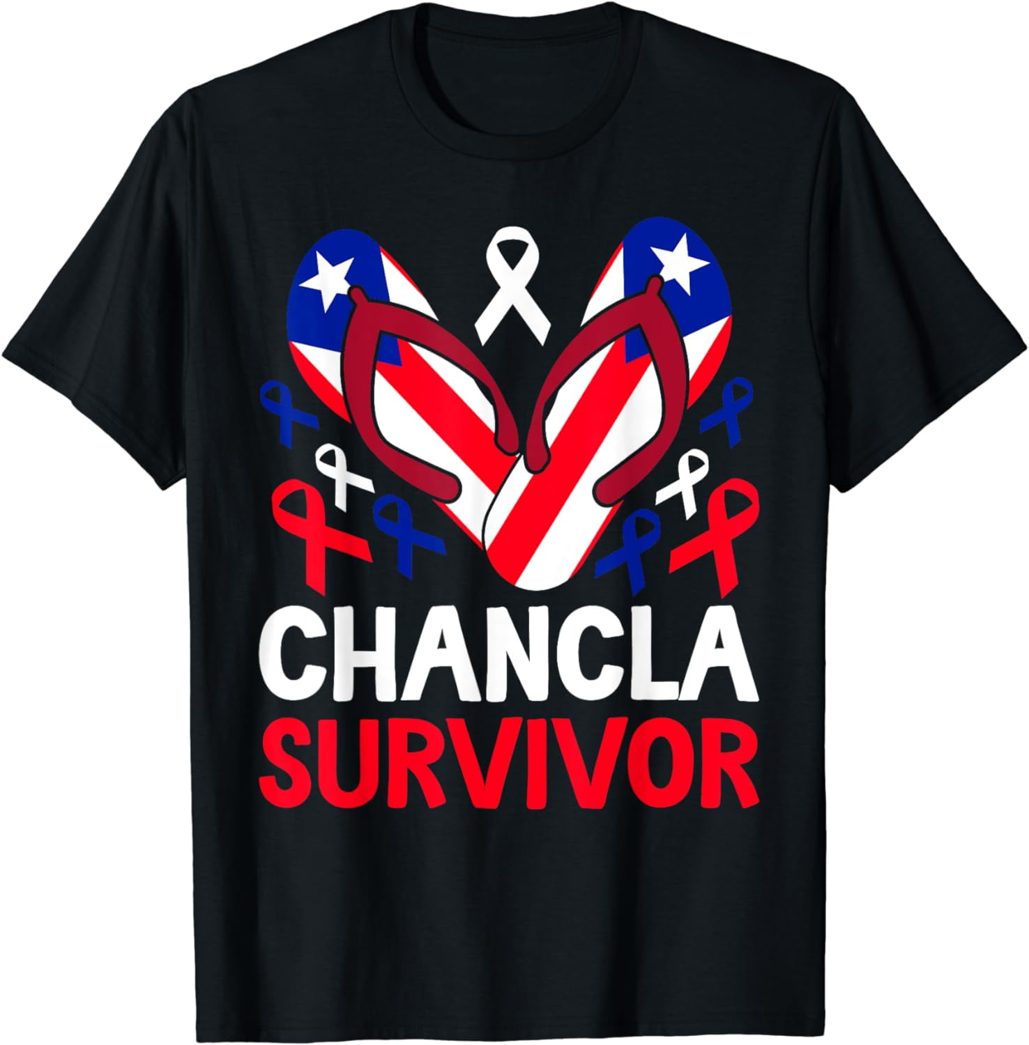 Chancla Survivor La Chancla Puerto Rican Puerto Rico Flag TShirt