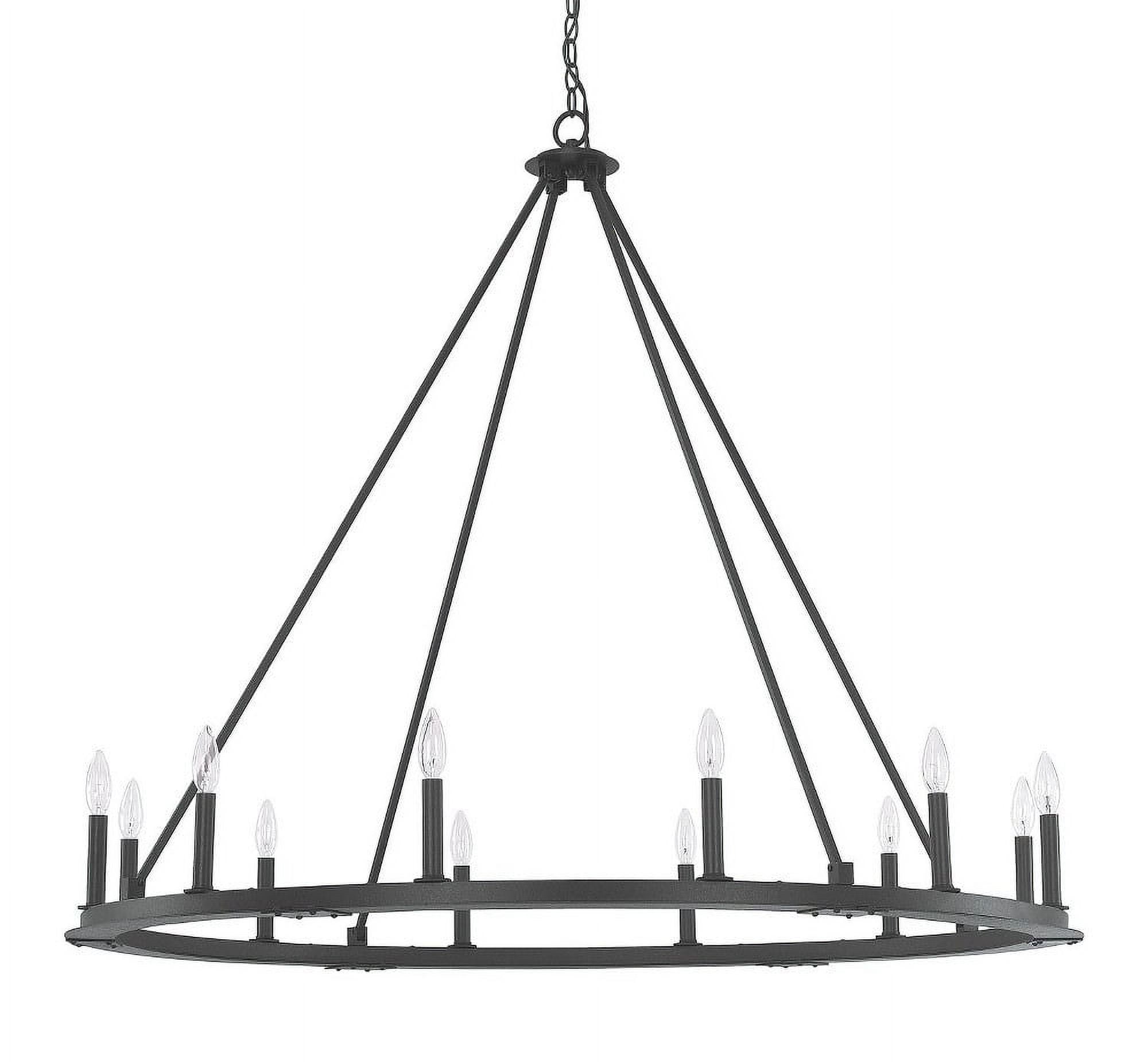Pearson 12-Light Black Iron Candle-Style Chandelier