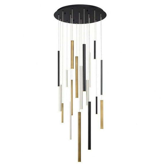Chandelier 18 Light-Black/Satin Nickel/Antique Brass Finish Bailey Street Home 79-Bel-3366723