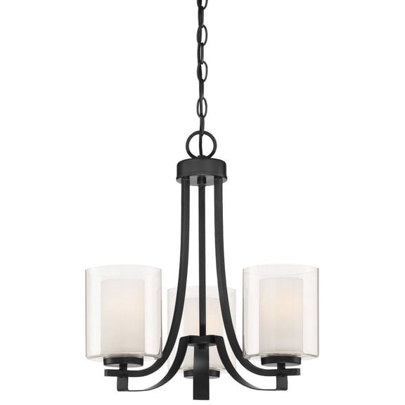 Chandelier 3 Light Sand Coal Steel/Glass In Transitional Style 18.5 Inches Tall By 18 Inches Wide -Traditional Installation Minka Lavery 4103-66