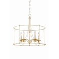 thumbnail image 1 of Chandelier 5 Light Farm House White/Gilded Gold Steel 24 inches Tall By 25 inches Wide-Farmhouse White/Gilded Gold Finish Bailey Street Home, 1 of 1