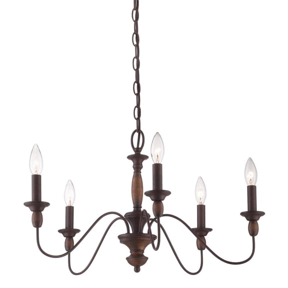 Chandelier 5 Light Steel 14.25 Inches High     -Traditional Installation Quoizel Lighting Hk5005tc