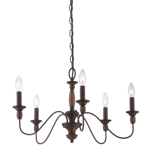 Chandelier 5 Light Steel 14.25 Inches High -Traditional Installation Quoizel Lighting Hk5005tc