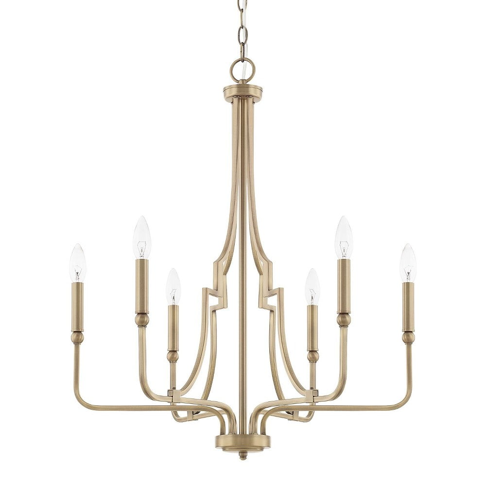 Elegant Aged Brass Sputnik 6-Light Chandelier with Adjustable Chain