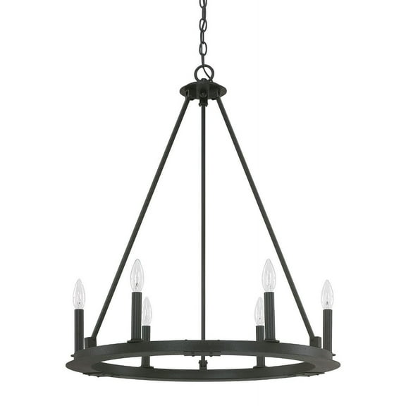Chandelier 6 Light Black Iron     -Traditional Installation Capital Lighting 4916Bi-000