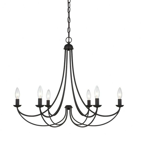 MRN5006IB Quoizel Lighting Mirren Chandelier 6 Light Steel     -Traditional Installation