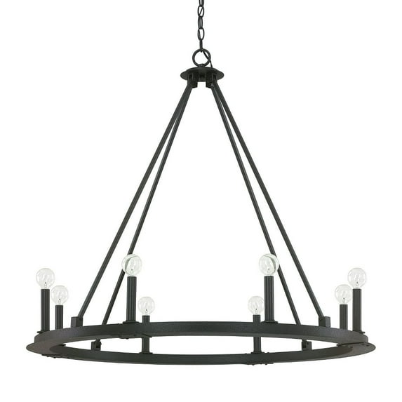 Chandelier 8 Light Black Iron -Traditional Installation Capital Lighting 4918Bi-000