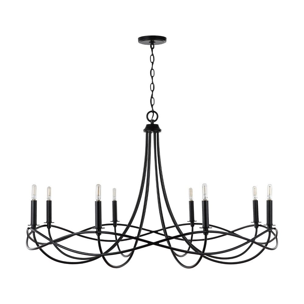 Sonnet Matte Black 8-Light Traditional Plug-In Chandelier
