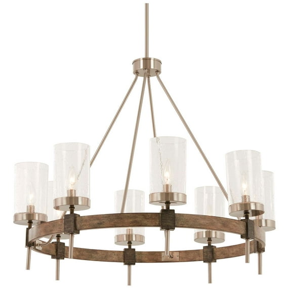 Chandelier 8 Light St1 Grey/Brushed Nickel In Transitional Style 26.25 Inches Tall By 32 Inches Wide -Traditional Installation Minka Lavery