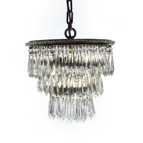 Chandelier ANCIL Copper Crystal New E12 Candelabra Base 25W ZT-1069