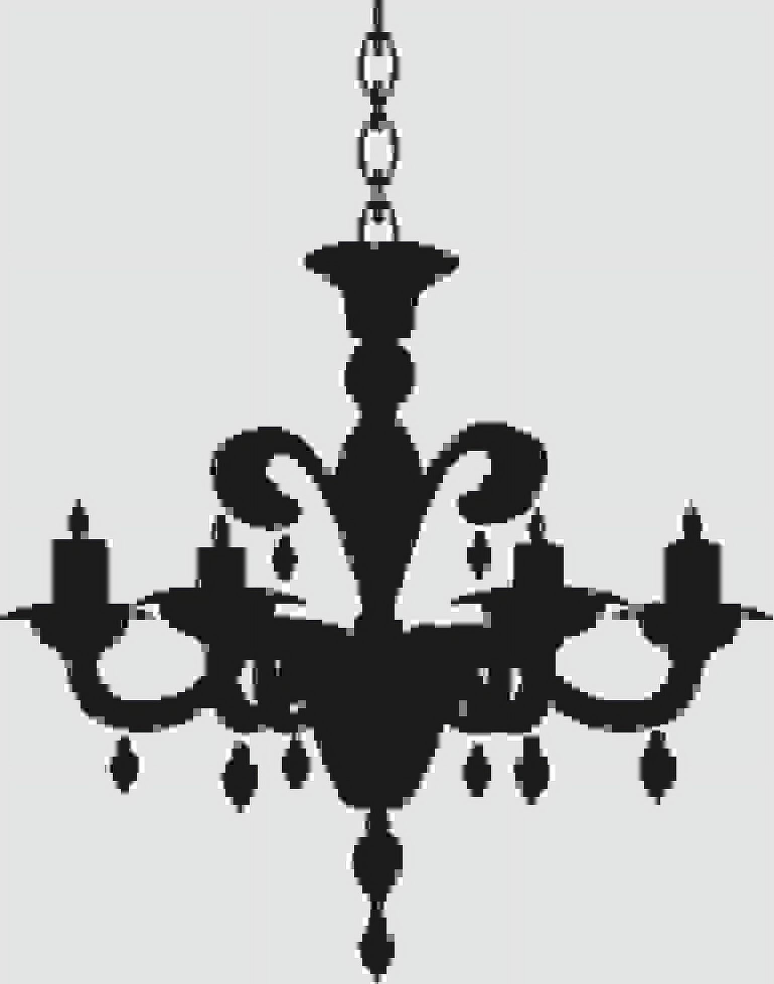 Chandelier Artwork for Home Vinyl Wall Decal Simple Silhouette of a