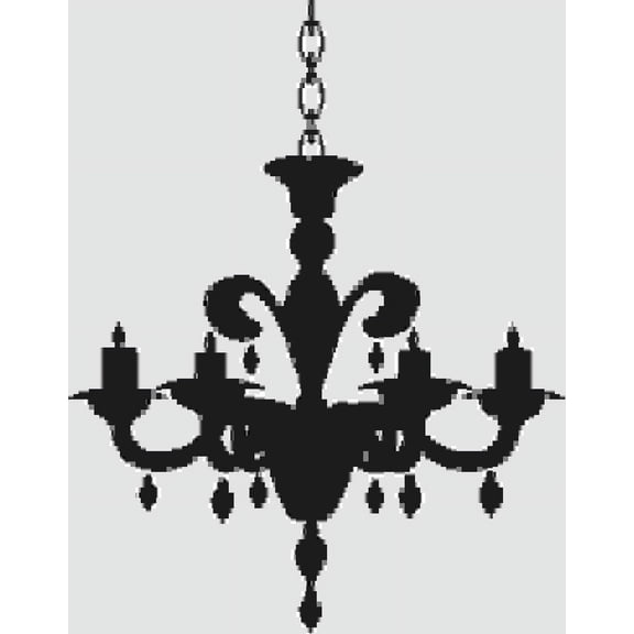 Chandelier Artwork for Home Vinyl Wall Decal - Simple Silhouette of a Hanging Furniture for Brightness Art for Living Room Wall Decoration - 20" x 20"