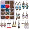 thumbnail image 1 of Chandelier Bohemian Circle Sequins Tassel Feather Charm Pearl Earrings, 1 of 9