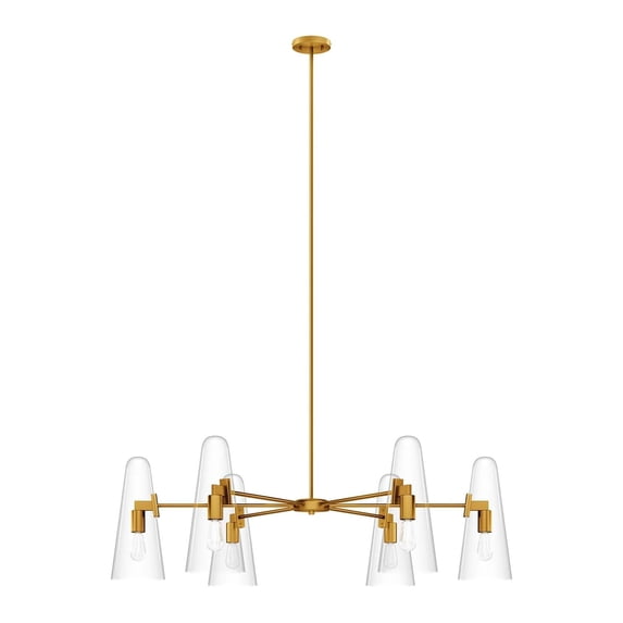 Chandelier Ceiling Pendant Light Fixture, Clear Gold, Glass, Living Kitchen Cafe Bistro Hospitality Restaurant, Modern Contemporary HB33893