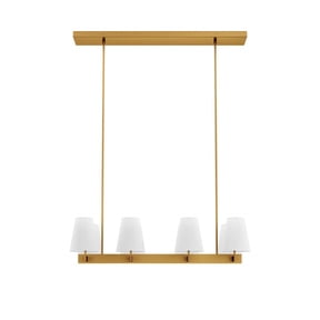 Chandelier Ceiling Pendant Light Fixture, Gold White, Fabric, Living Kitchen Cafe Bistro Hospitality Restaurant, Modern Contemporary Boutique HB33873