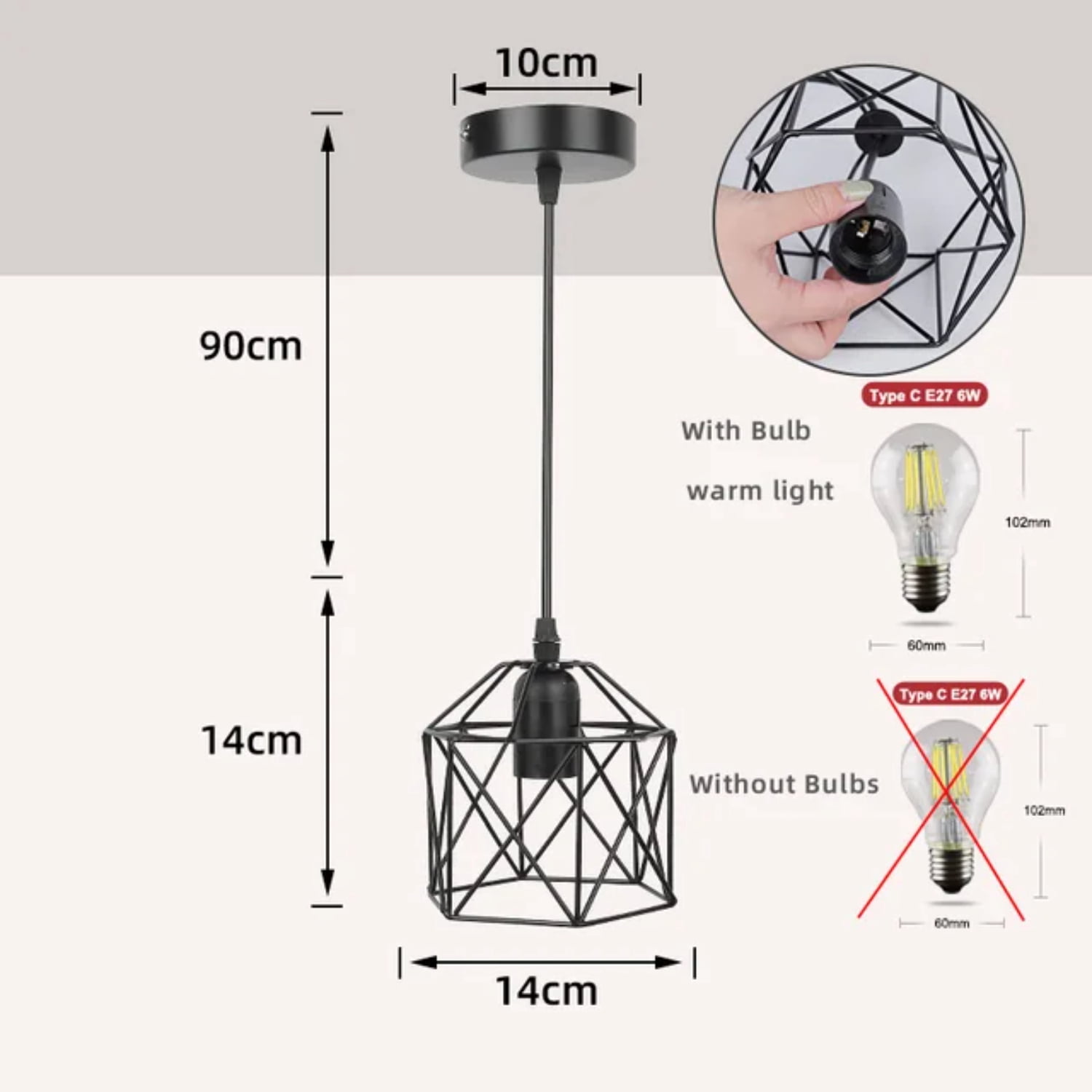 Chandelier Ceiling Pendant Light Modern LED E27/26 Lamp Shade Luminaire ...