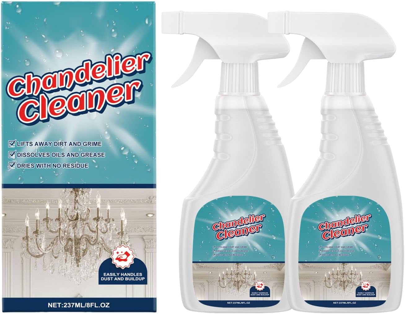 Chandelier Cleaning & Care Spray – 237ml Drip Dry, No-Wipe Cleaner for ...