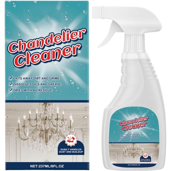 Chandelier Cleaning & Care Spray, 8 Fl Oz Chandelier Cleaner Drip Dry Spray No Wipe, Chandeliers Cleaner Spray for Glass, Crystal & Acrylic Light Fixtures(C)