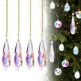 thumbnail image 1 of Chandelier Crystals,Crystal Suncatcher,Hanging Clear Teardrops Crystals Chandelier Parts Prisms Pendants with Hook for Windows Lamp Christmas Tree Decorations Home Decor(Style A), 1 of 9