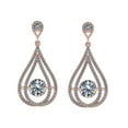 thumbnail image 1 of Chandelier Dancing Gemstone Dangle Earrings 925 Silver & Pure Brilliance Zirconia – Rose Gold Plated, 1 of 7