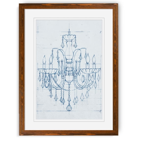Chandelier Draft I - Barnwood Framed Print - 17 x 20 - Maple