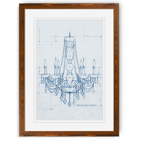 Chandelier Draft IV - Barnwood Framed Print - 18 x 24 - Maple