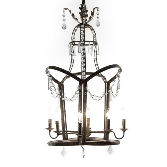 Traditional Copper and Crystal Garland Chandelier