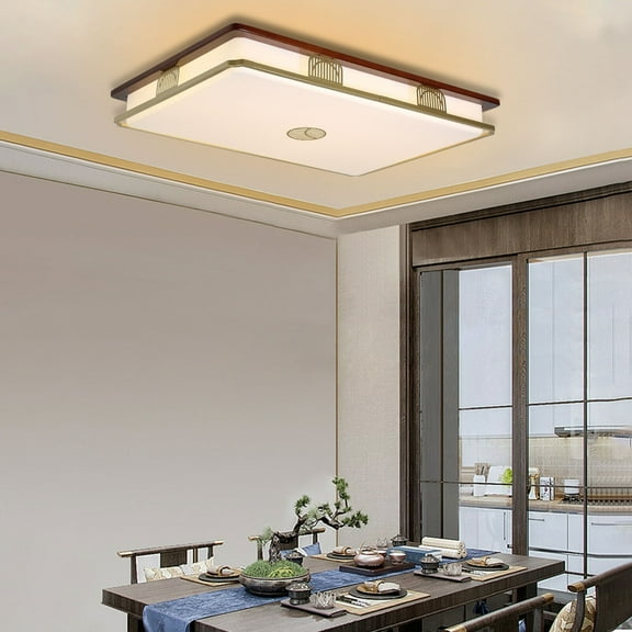 Chandelier LED Ceiling Light Rectangular Ceiling Lamp with Remote Dimmable Ceiling Light Flush Mount Ceiling Light Rectangular Fixture with Remote