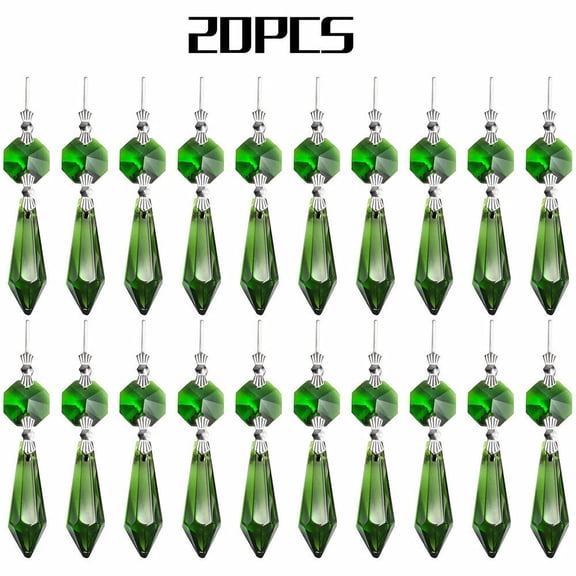 Chandelier Lamp 20PC Icicle Crystal Prisms Hanging Drop Pendant Christmas Decor