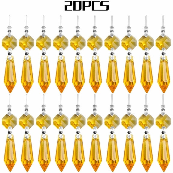 Chandelier Lamp 20PC Icicle Crystal Prisms Hanging Drop Pendant Christmas Decor