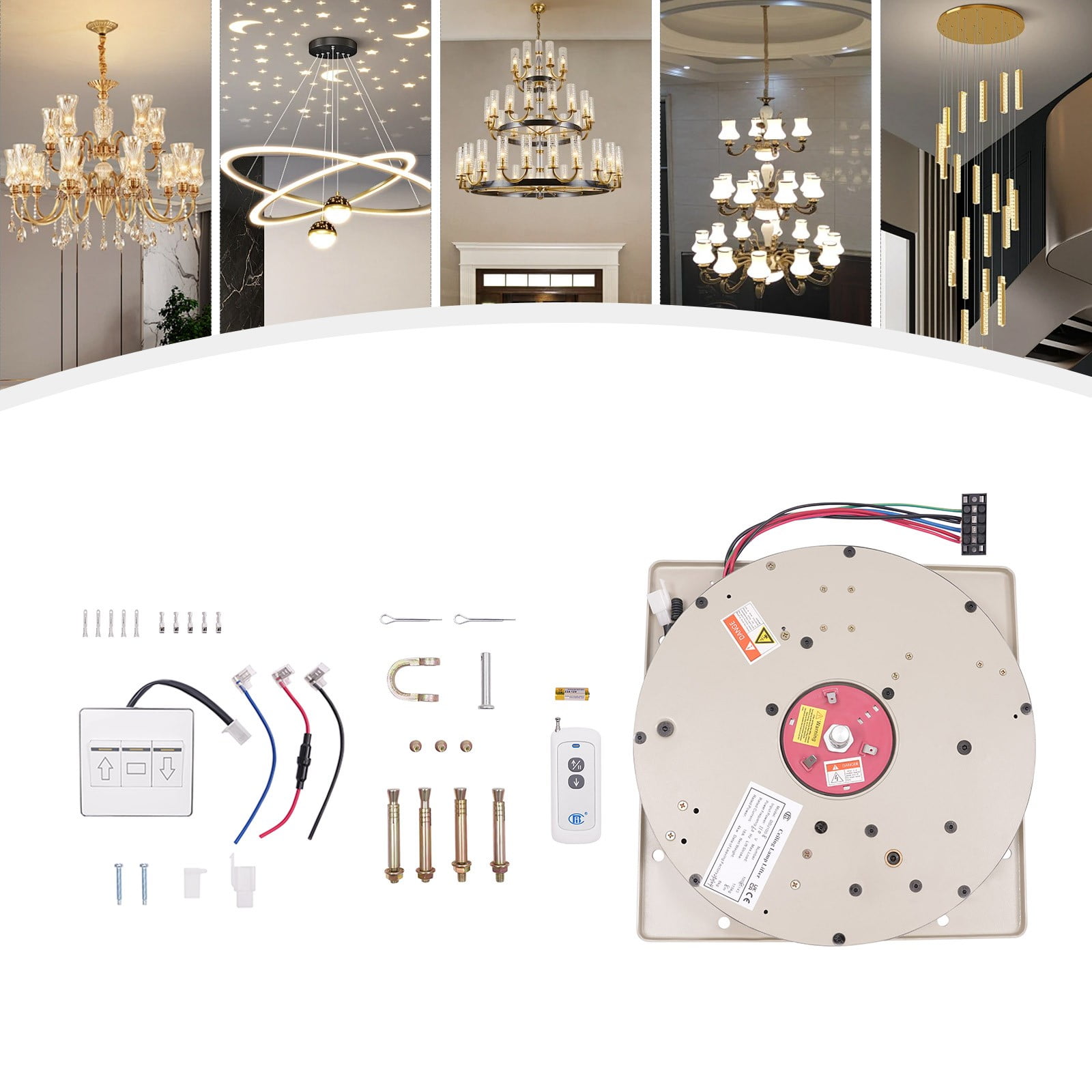 Chandelier Lifter, Electric Motor Villas Pendant Lamps Lifter, Chandelier Hoist Lifter System