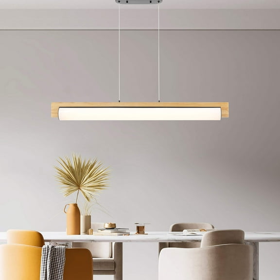 Chandelier Linear Satin Black Wood