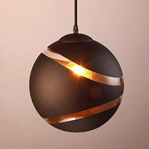 Chandelier , Modern - Home Decorative Pendant Light Hollow Black Basketball Shape Metal Ceiling Lighting Fixture, Industrial Adjustable Hanging Lamp Compatible with Livingroom Hallway Kitchen Bar