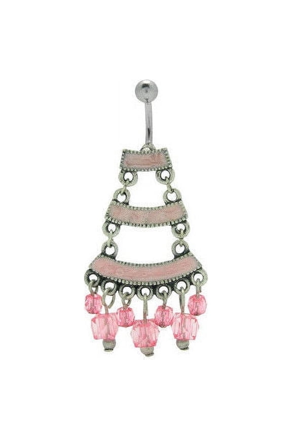 Chandelier Navel Ring with Acrylic Dangles