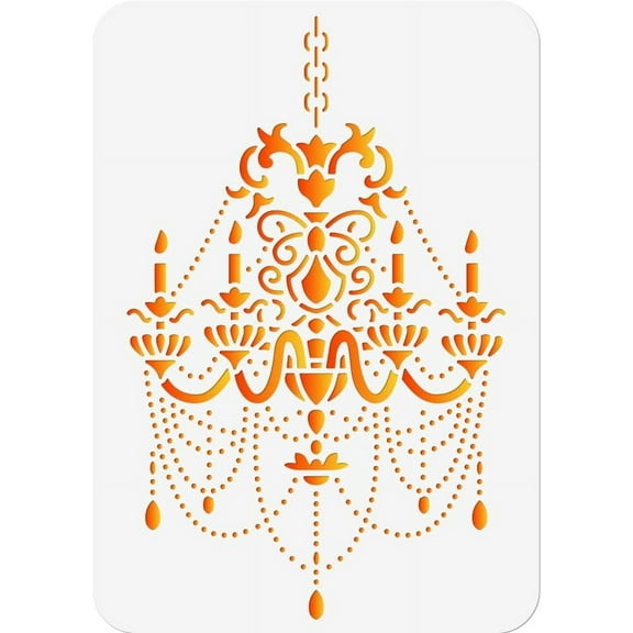 Chandelier Painting Stencil 11.7x8.3 Inch Vintage Reusable DIY Art and Craft Stencils Hollow Out Drawing Painting Template
