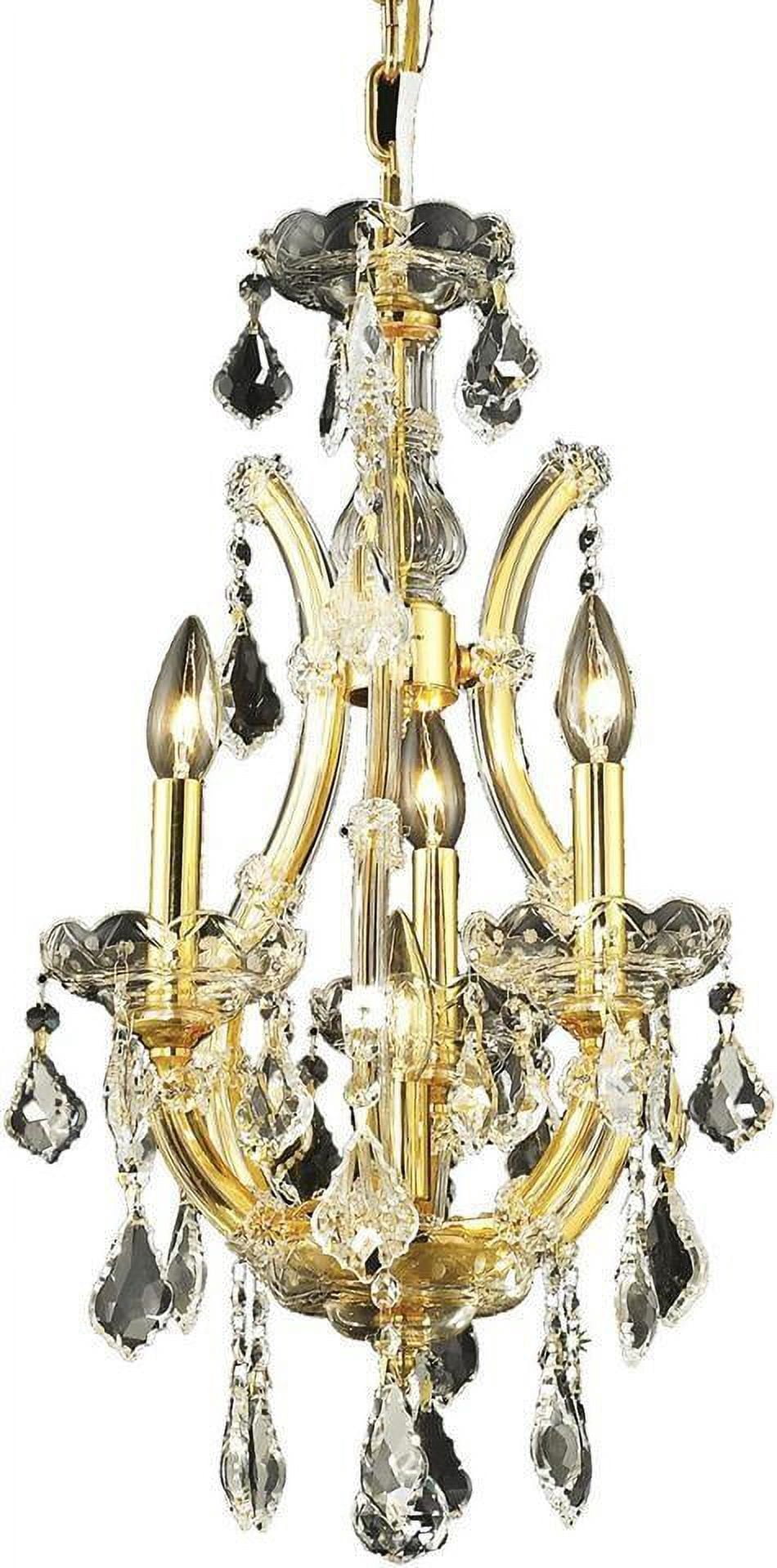 Chandelier Pendant MARIA THERESA Traditional 4-Light Gold Golden Teak Sm EL-6779