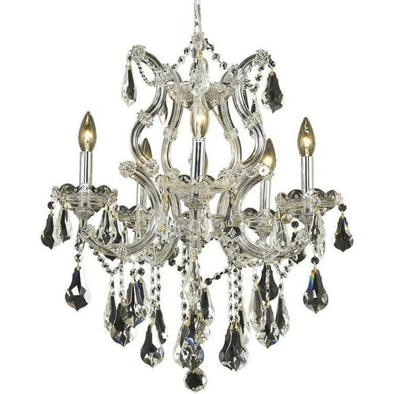 Chandelier Pendant MARIA THERESA Traditional 6-Light Chrome Clear Crysta EL-7207