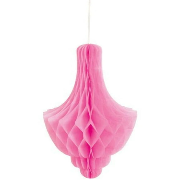 Chandelier Tissue Paper Decoration, 14 in, Hot Pink, 1ct
