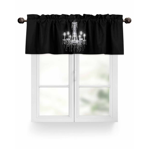 Chandelier Valances for Windows Valance Rod Pocket Light Filtering Short Window Treatments Curtains for Kitchen Bathroom Living Room Bedroom, 1 Panel, 42 x 12 Inch