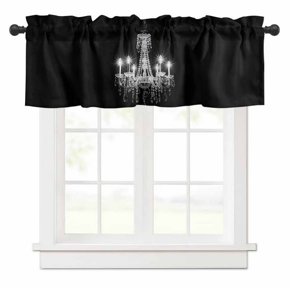Chandelier Valances for Windows Rod Pocket Curtain Valance Window Treatment Short Curtains for Kitchen Living Room, 42"x18"