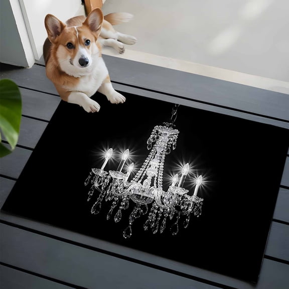 Chandelier Washable Area Rug 2x3 Low-Profile Area Rugs with Non Slip Backing Indoor Floor Carpet for Entrance Living Room Bedroom Home Office