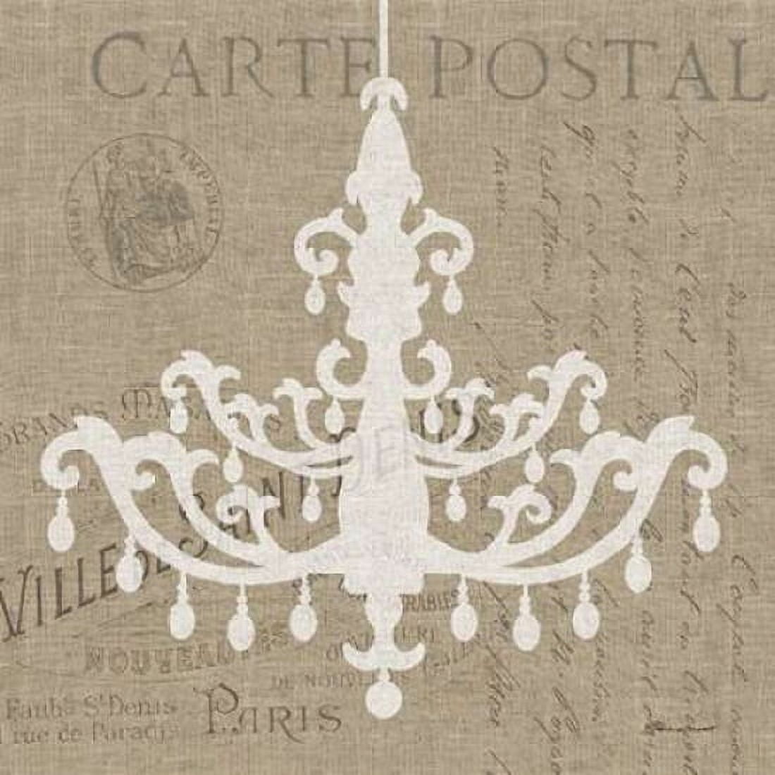 Chandelier on Burlap Canvas Art - Stephanie Marrott (24 x 24)