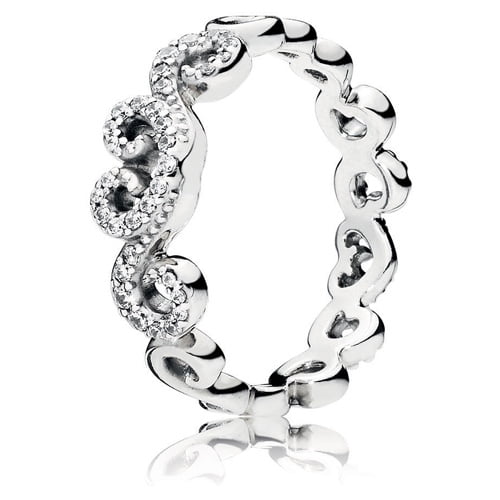 Chandelier ring in sterling silver w/8 bead-set clear CZ Ring sz 58 197117CZ-58