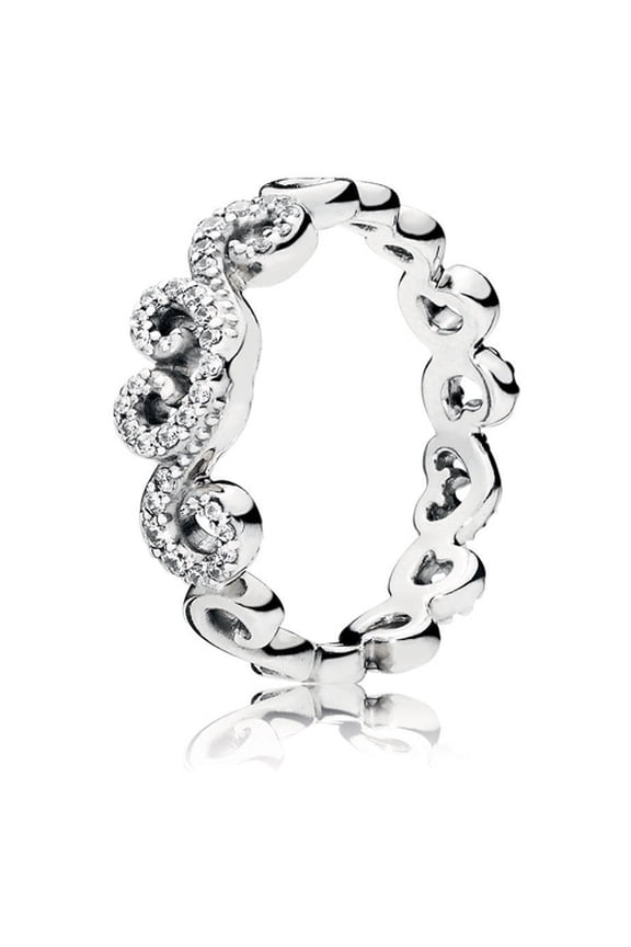 Chandelier ring in sterling silver w/8 bead-set clear CZ Ring sz 58 197117CZ-58