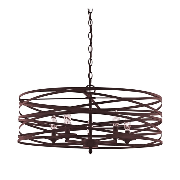 ChandelierCrystalLights 4-Light Strap Cage Chandelier - Bronze