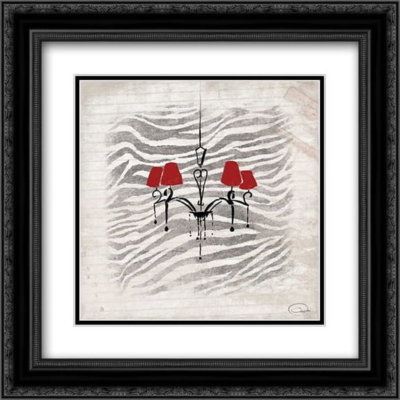 Chandeliers D 2x Matted 20x20 Black Ornate Framed Art Print by OnRei