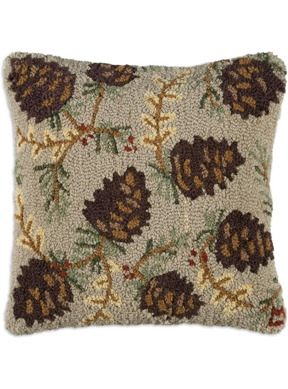 Chandler 4 Corners Wool Pillow Home Decór Artist-Designed Northwoods Cones All Ages 1 Pack
